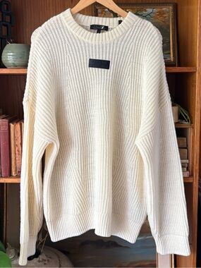 Oversize Wool Cream Knit Sweater Armani Exchange L